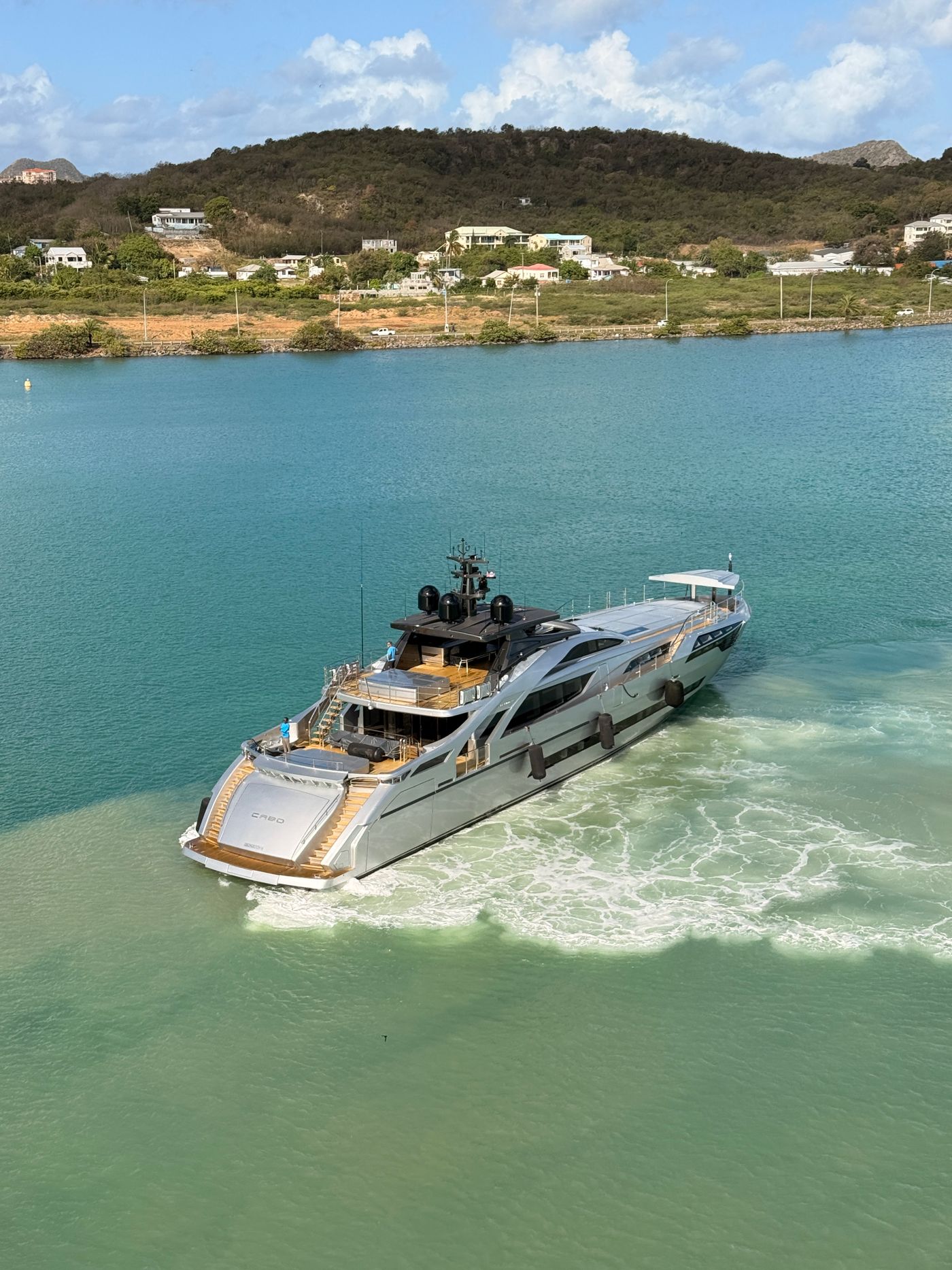 Luxury yacht in tropical water